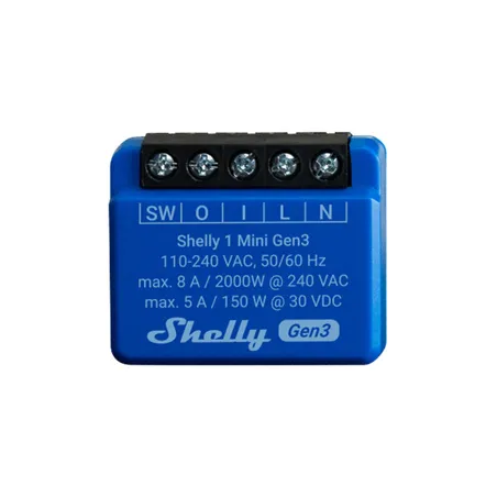 Shelly 1 Mini Gen3 Controller, WiFi/Bluetooth